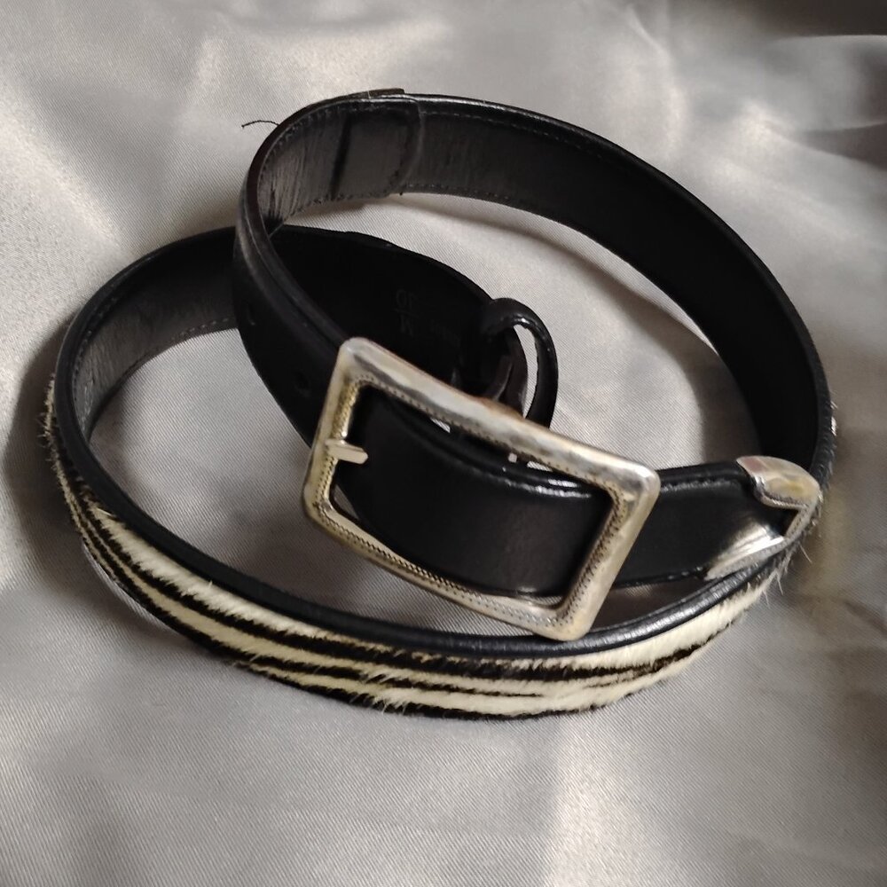 ❤️WOMENS BRIGHTON Fur Zebra Print Belt Sz M